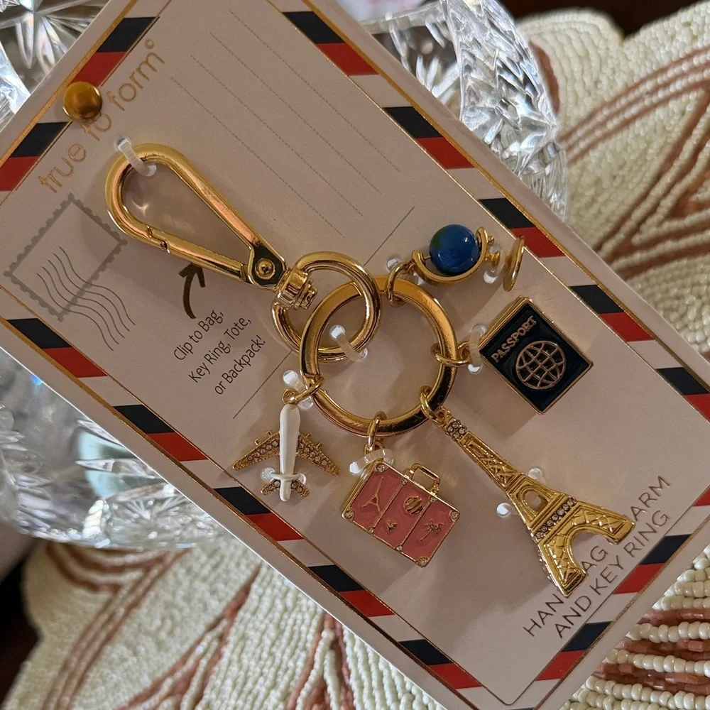 True to Form Travel Charm Key Ring/Bag Charm-NWT